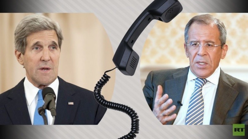 لافروف يبحث هاتفيا مع كيري تسوية الأزمة السورية