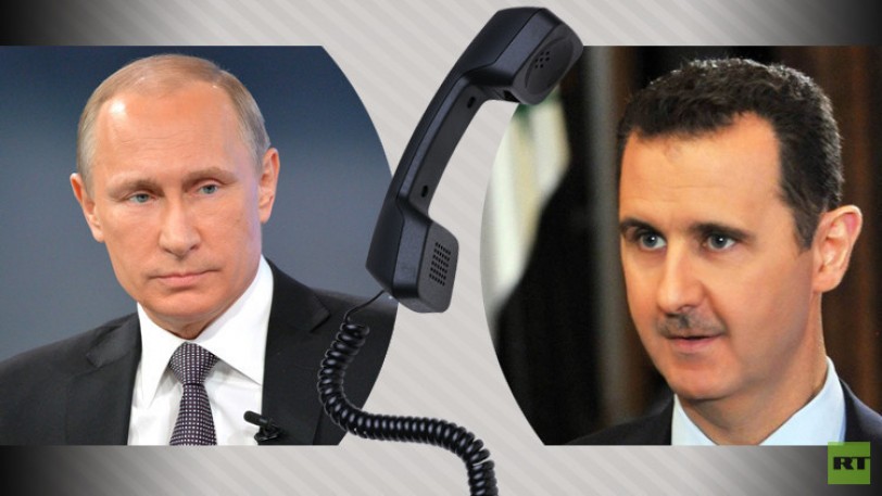 الأسد يؤكد لبوتين دعمه تطبيق اتفاق وقف إطلاق النار في سورية
