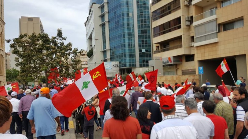 الآلاف يشاركون في تظاهرة عيد العمال ببيروت