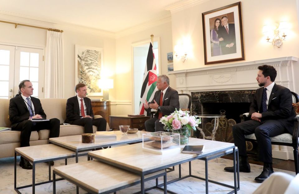 ملك الأردن يلتقي مستشار الأمن القومي الأمريكي