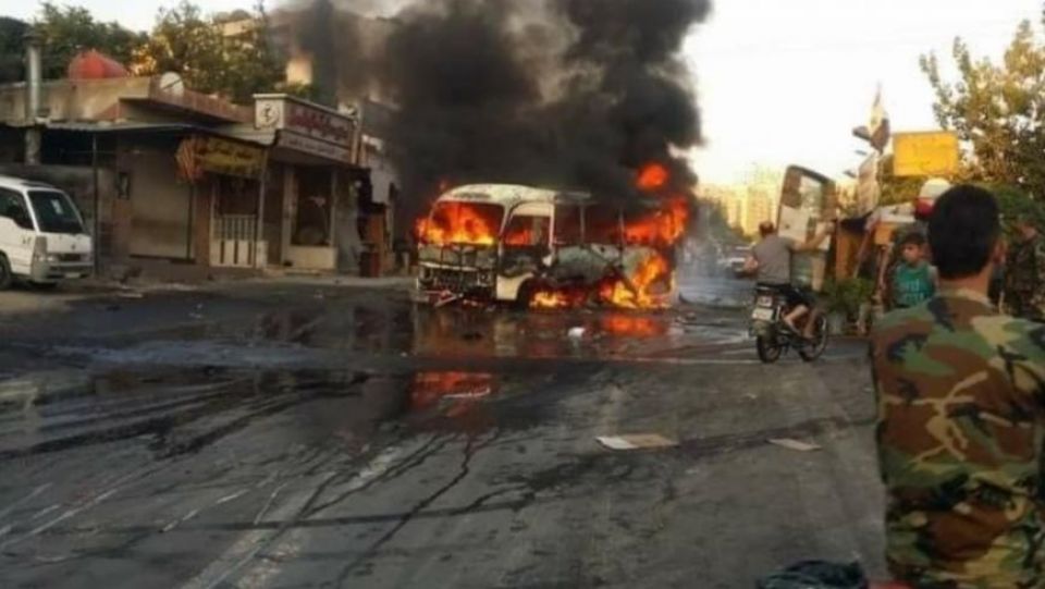 انفجار بحافلة عسكرية عند مدخل مساكن الحرس بدمشق