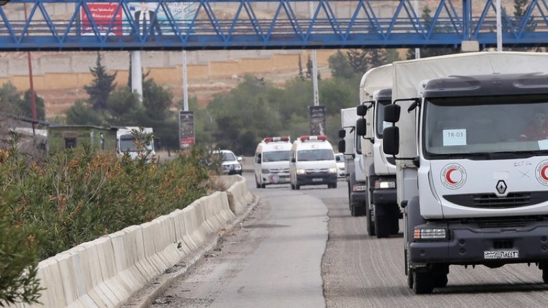 قوافل الإغاثة على مشارف مضايا السورية