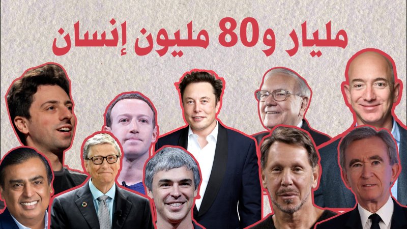 أغنى 10 أشخاص بالعالم بيملكوا قد مليار و 80 مليون إنسان!