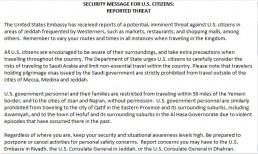 واشنطن تحذّر رعاياها من تهديد في جدّة السعودية