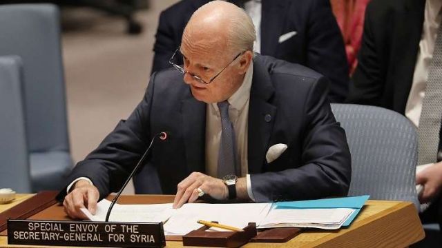 دي ميستورا: ما يجري في سوريا يقوض الجهود للوصول لحل سياسي ولكننا سنمضي بعملية جنيف