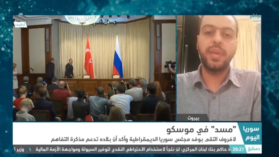 لقاء أمين حزب الإرادة الشعبية، مهند دليقان، مع قناة &laquo;سوريا&raquo;