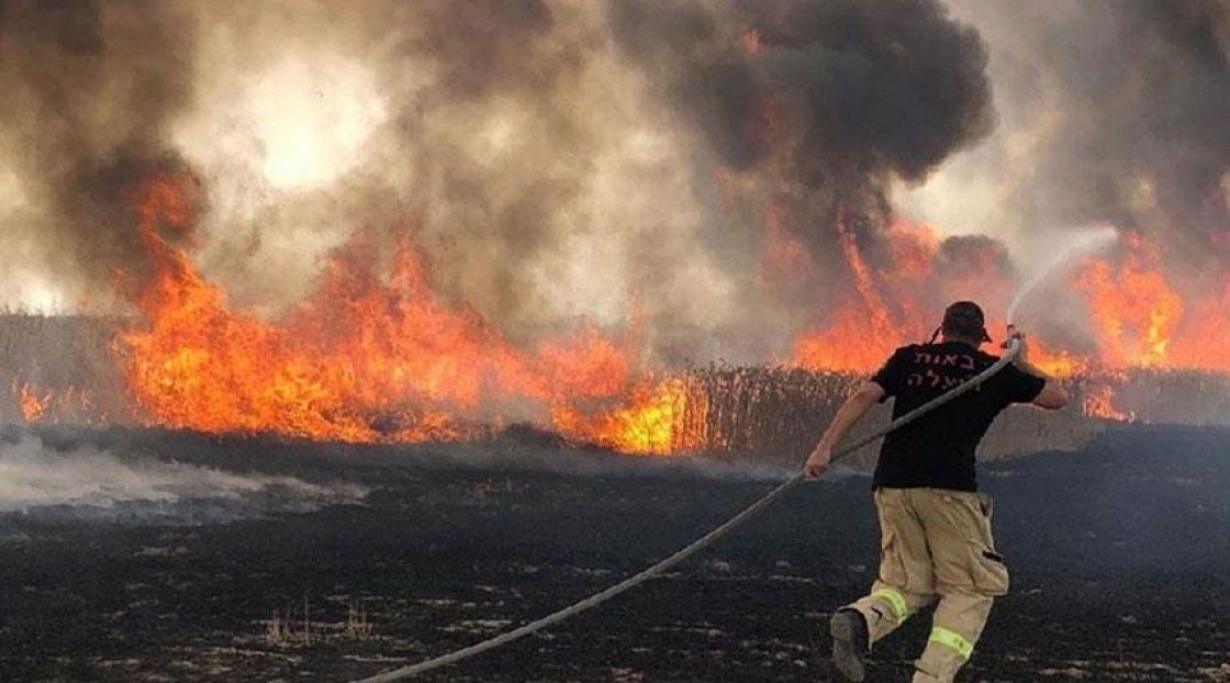 اندلاع حريق كبير قرب مطار «بن غوريون» في الأراضي المحتلة