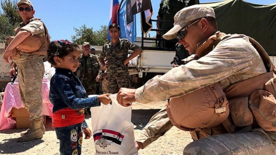 مساعدات إنسانية روسية لسكان غوطة دمشق الشرقية