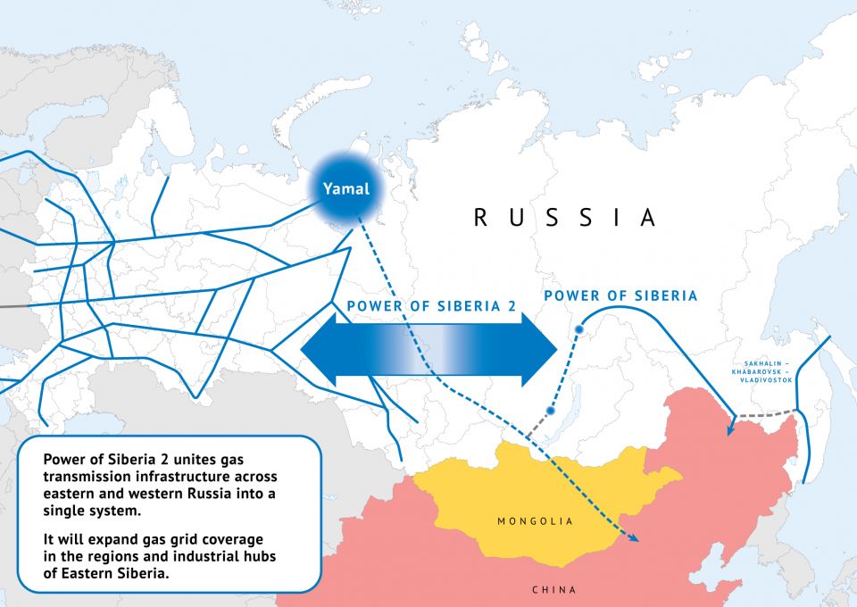 سيبدأ بناؤه عام 2024: خط غاز «قوة سيبيريا2» من روسيا إلى الصين
