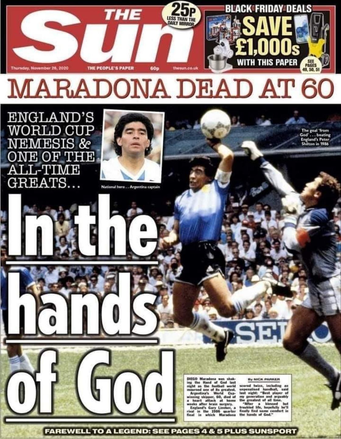 Even in his death, Maradona hurts “Great” Britain