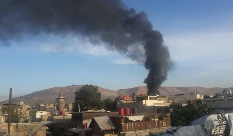 حريق هائل يلتهم محلات تجارية بدمشق القديمة