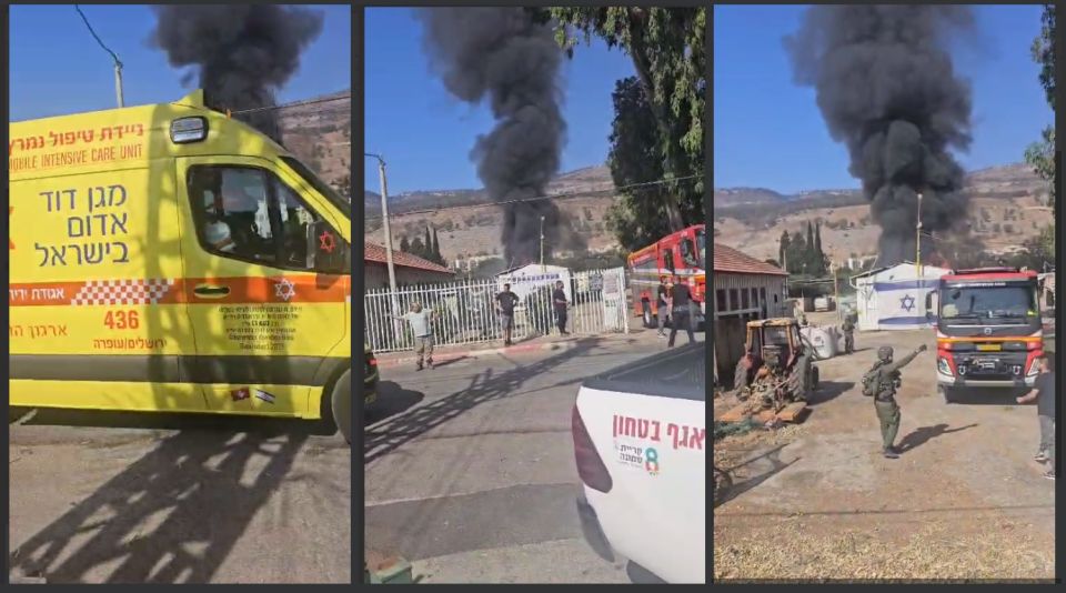 احتراق بلدية "كريات شمونة" بعد قصف حزب الله خمسين صاروخاً على المستوطنة