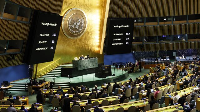 ما الدويلات والدول التي لم توافق على قرار الجمعية العامة وقف إطلاق النار بغزة؟