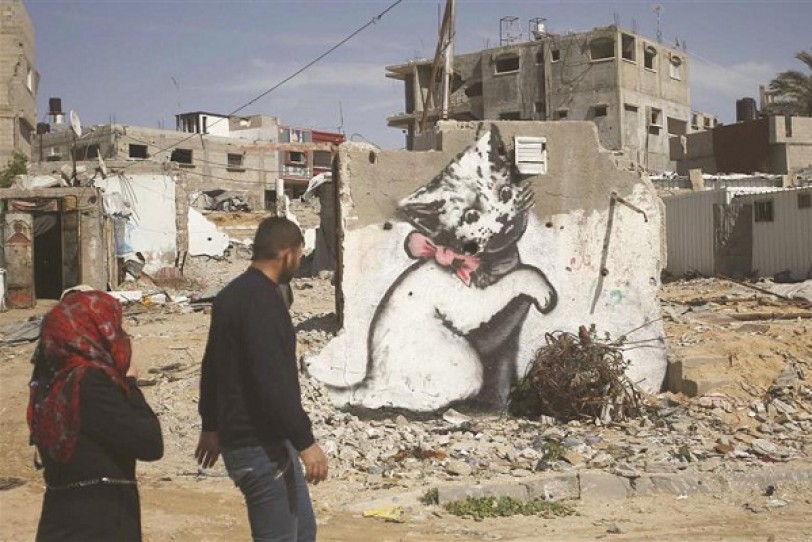 بانكسي في غزّة.. يعلن انحيازه للضعفاء