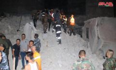 ارتفاع حصيلة ضحايا انهيار البناء بحلب إلى 7 وفيات، بينهم طفلان وما زال البحث جارياً عن ناجين