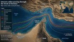 إيران تدرس فرض رسوم على كابلات الإنترنت البحرية المارة بمضيق هرمز والتحكم بصيانتها