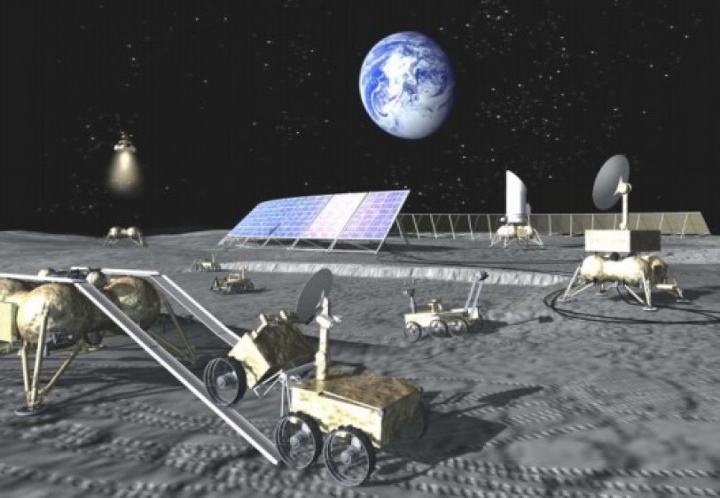 محطة لتوليد كهرباء الشمس على سطح القمر