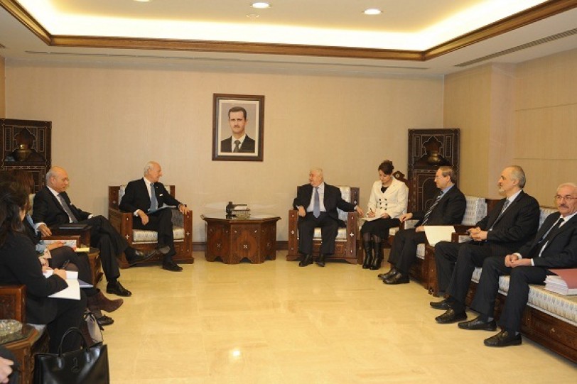 المعلم يبحث مع دي مستورا الأفكار الجديدة بشأن خطته للتجميد في مدينة حلب