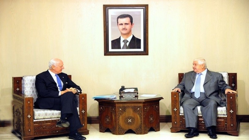 المعلم يبحث مع دي ميستورا نتائج جولاته وضرورة تطبيق قرارات مجلس الأمن