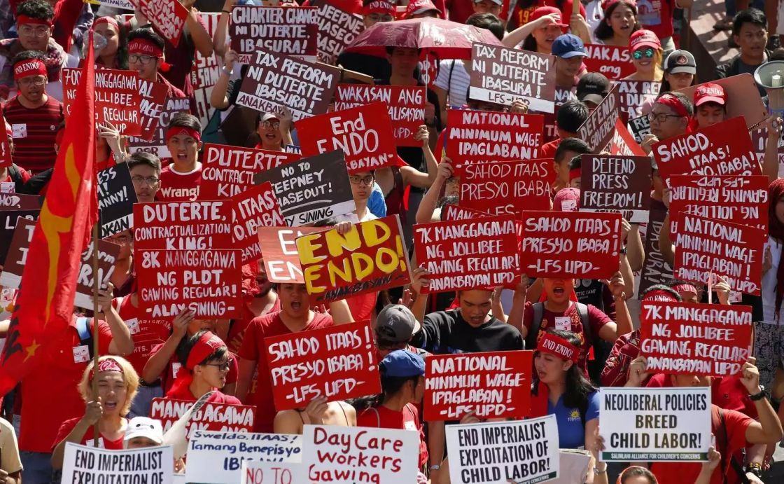 مسيرة عمالية في الفيليبين للمطالبة بإنهاء العقود قصيرة الأجل