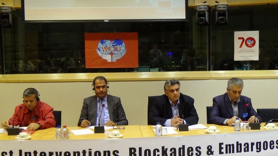 ندوة دولية  &laquo;حول الحصارات والعقوبات التي تفرضها أمريكا ودول الغرب على العمال&raquo;