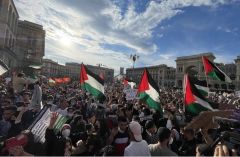3 آلاف متظاهر في ميلانو تنديداً بجرائم الاحتلال في فلسطين