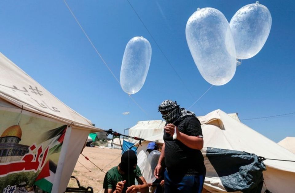 المقاومة الفلسطينية تطلق بالونات حارقة باتجاه مستوطنات غلاف غزة