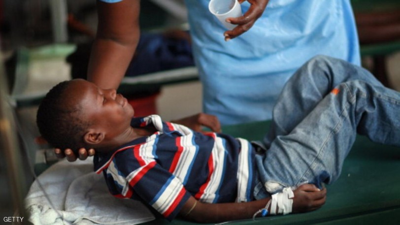 طفل مصاب بالكوليرا في هاييتي