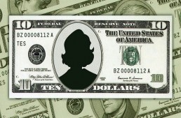 امرأة على فئة الـ10 دولار اميركي