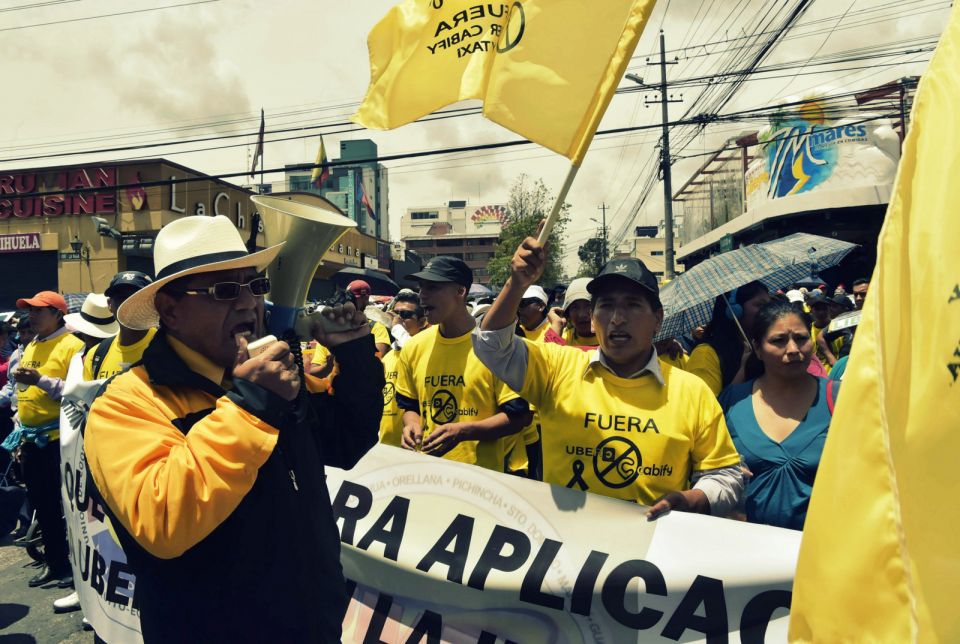 مظاهرات إكوادورية ضد «أوبر»