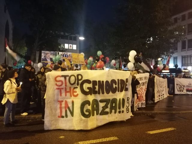 مظاهرة في بازل "إسرئيل تقصف وأوروبا تمول"